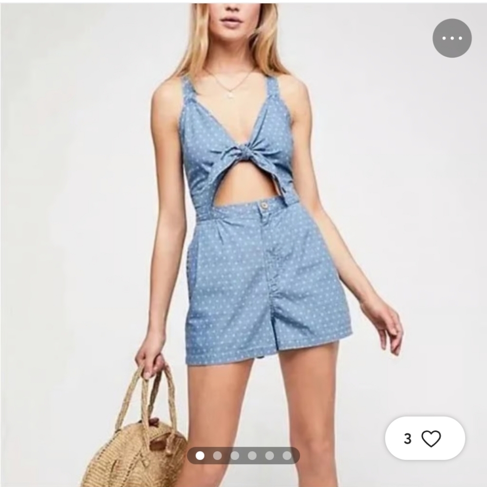 Free‎ People Light Blue Denim Overalls - Picture 2 of 7